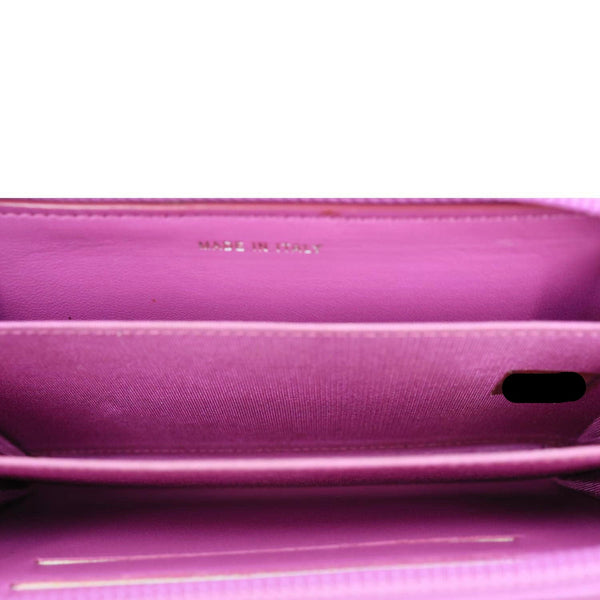 Chanel  Boy Quilted Leather Zip Around Wallet Purple