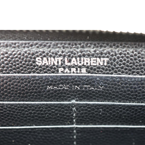 YVES SAINT LAURENT Cassandre Leather Zippy Wallet Black