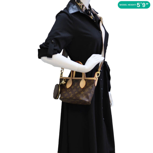 LOUIS VUITTON Neverfull BB Monogram Canvas Tote Bag Brown