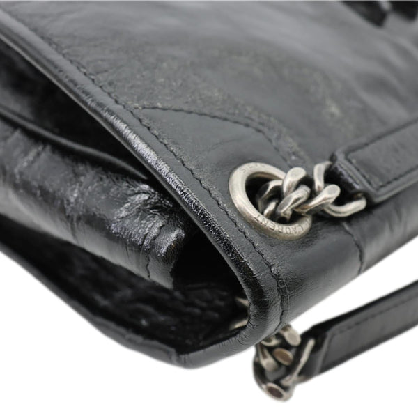 YVES SAINT LAURENT Niki Medium Leather Shoulder Bag Black