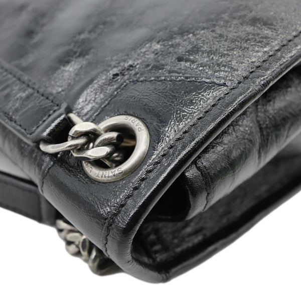 YVES SAINT LAURENT Niki Medium Leather Shoulder Bag Black