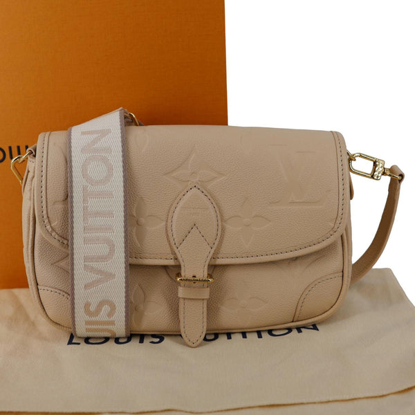 LOUIS VUITTON Diane Empreinte Monogram Leather Shoulder Bag Cream