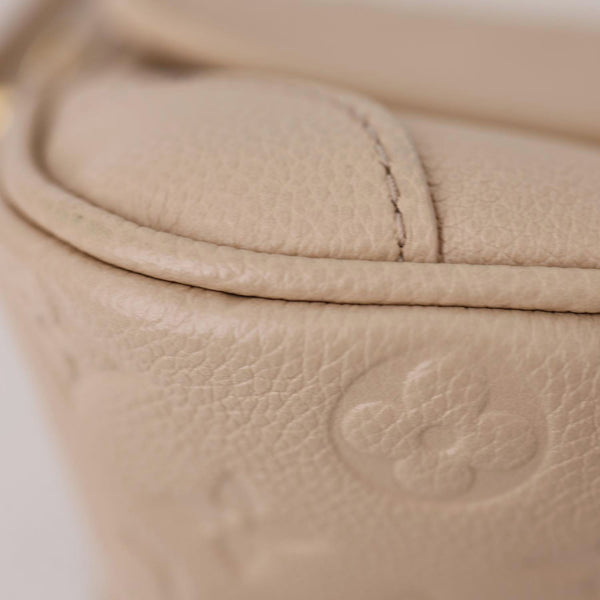 LOUIS VUITTON Diane Empreinte Monogram Leather Shoulder Bag Cream