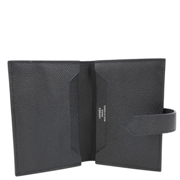 HERMES Bearn  Epsom Leather Compact Wallet Black