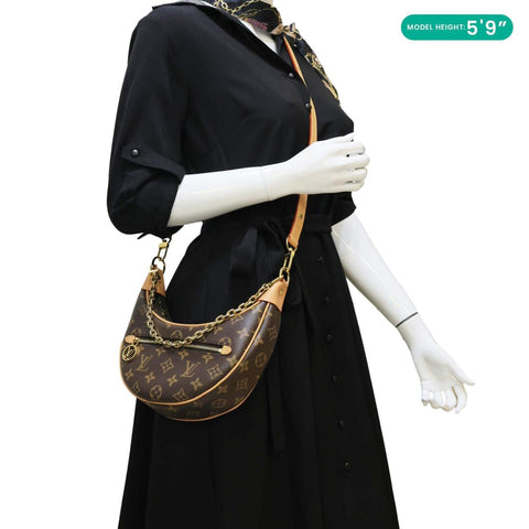 LOUIS VUITTON Loop Monogram Reverse Canvas Hobo Bag Brown