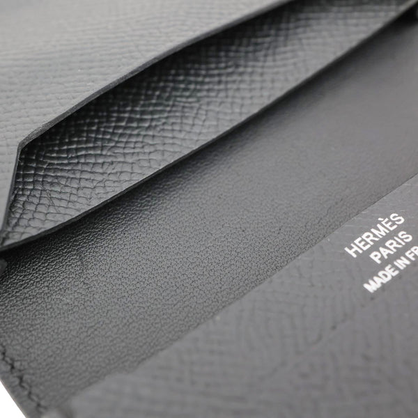 HERMES Bearn  Epsom Leather Compact Wallet Black