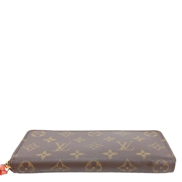 LOUIS VUITTON Clemence Monogram Canvas Zippy Wallet Brown