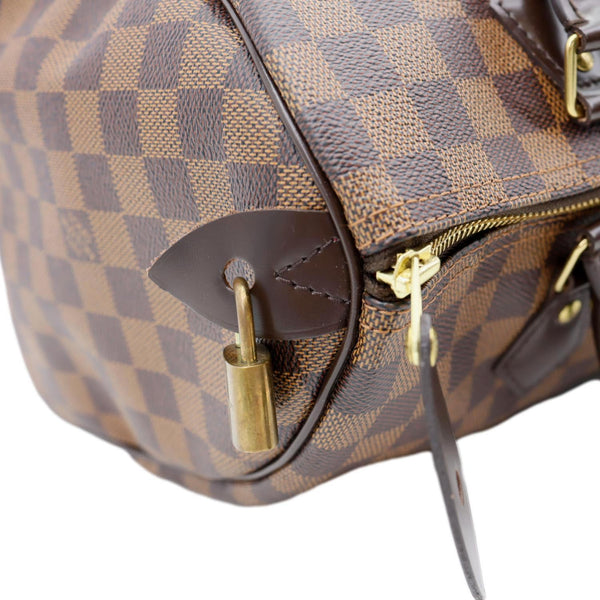LOUIS VUITTON Speedy 30 Damier Ebene Satchel Bag Brown
