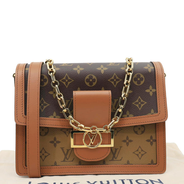 LOUIS VUITTON Dauphine MM Monogram Reverse Canvas Shoulder Bag Brown