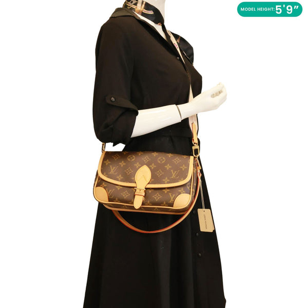LOUIS VUITTON Diane Monogram Canvas Shoulder Bag Brown