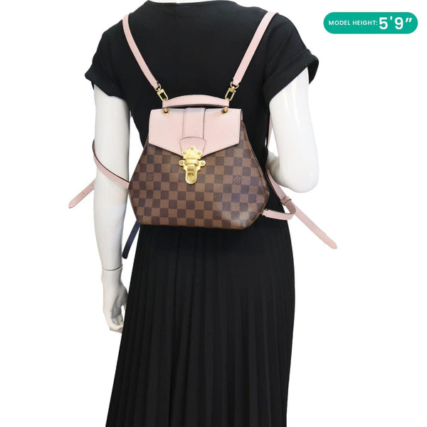 LOUIS VUITTON Clapton Damier Ebene Backpack Bag Magnolia
