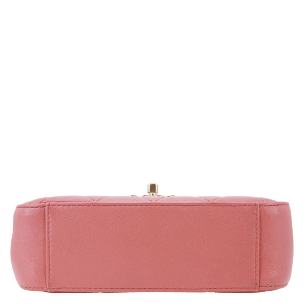 CHANEL Infinity Chain Quilted Leather Crossbody Bag Pink