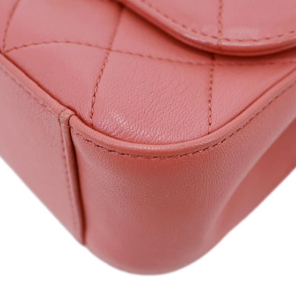 CHANEL Infinity Chain Quilted Leather Crossbody Bag Pink