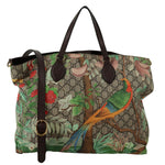 GUCCI Tian Print GG Supreme Canvas Tote Shoulder Bag Beige 453705