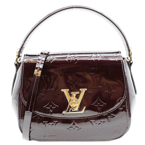 LOUIS VUITTON Pasadena Monogram Vernis Leather Shoulder Bag Amarante