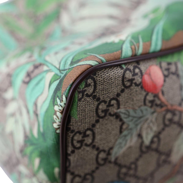 GUCCI Tian Print GG Supreme Canvas Tote Shoulder Bag Beige 453705