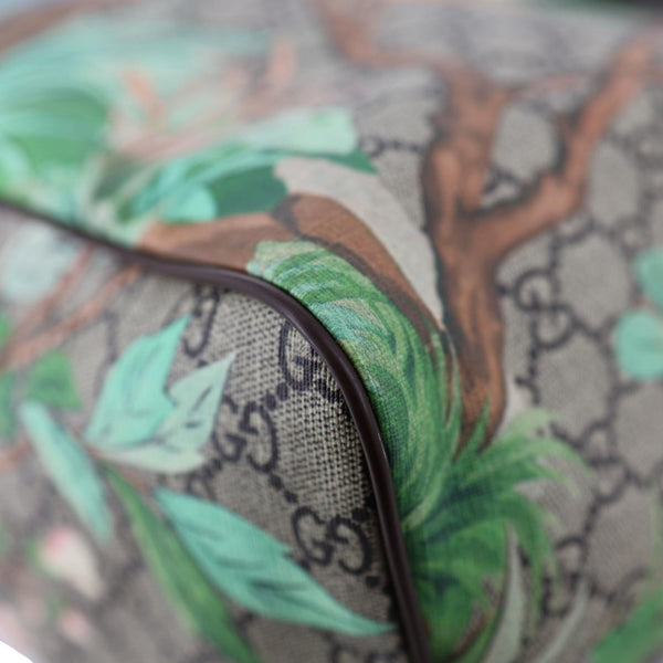 GUCCI Tian Print GG Supreme Canvas Tote Shoulder Bag Beige 453705