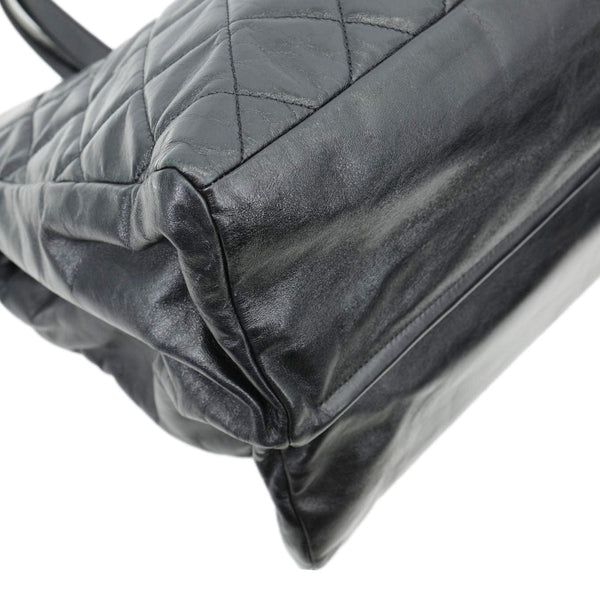 CHANEL Portobello Quilted Calfskin Leather Chain Tote Bag Black