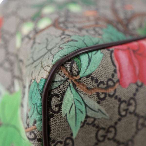 GUCCI Tian Print GG Supreme Canvas Tote Shoulder Bag Beige 453705