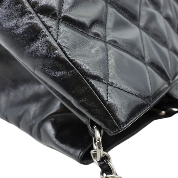 CHANEL Portobello Quilted Calfskin Leather Chain Tote Bag Black