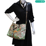 GUCCI Tian Print GG Supreme Canvas Tote Shoulder Bag Beige 453705