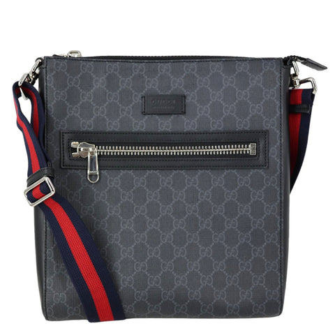 GUCCI GG Supreme Canvas Square Messenger Bag Black 474137