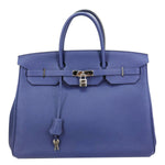Hermes Birkin 40 Togo Leather Tote Bag Bleu Encre