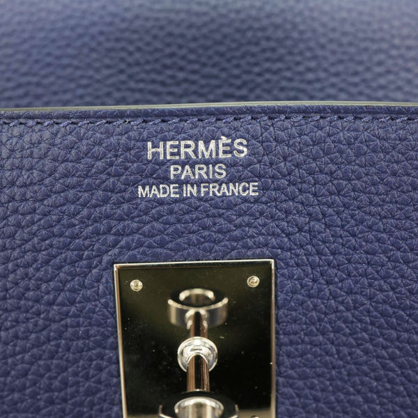Hermes Birkin 40 Togo Leather Tote Bag Bleu Encre
