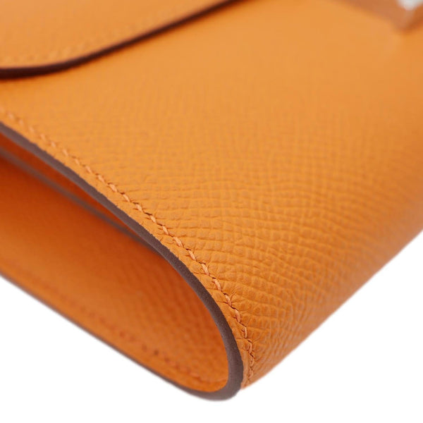 HERMES Constance To Go wallet Epsom Leather Long Wallet Orange