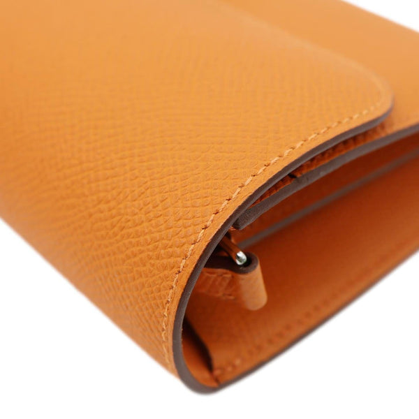 HERMES Constance To Go wallet Epsom Leather Long Wallet Orange
