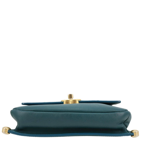 Chanel CC Stitched Flap Calfskin Leather Crossbody Bag Green