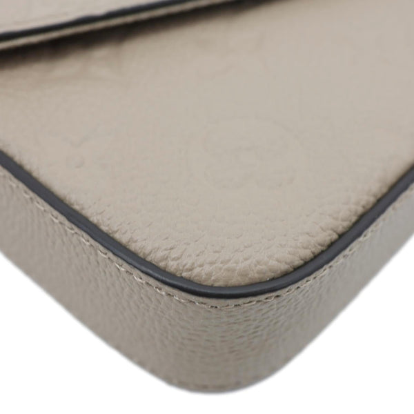LOUIS VUITTON Felicie Pochette Monogram Empreinte Leather Crossbody Bag Beige