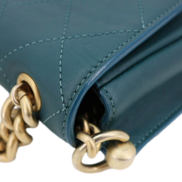 Chanel CC Stitched Flap Calfskin Leather Crossbody Bag Green