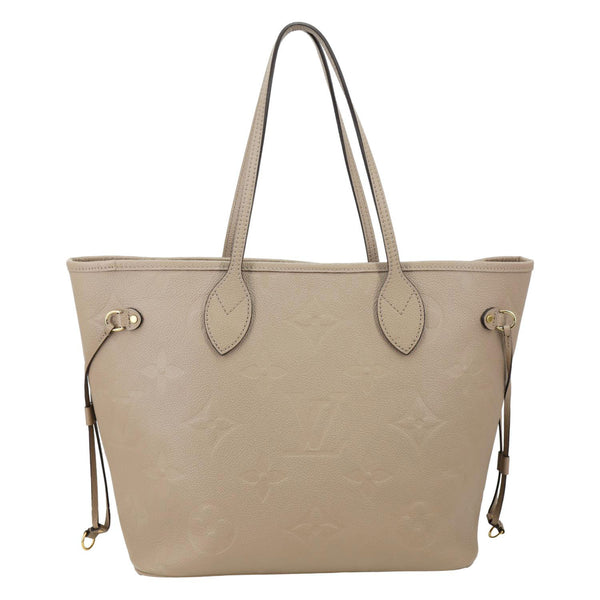 LOUIS VUITTON Neverfull MM Monogram Empreinte Tote Bag Tourterelle