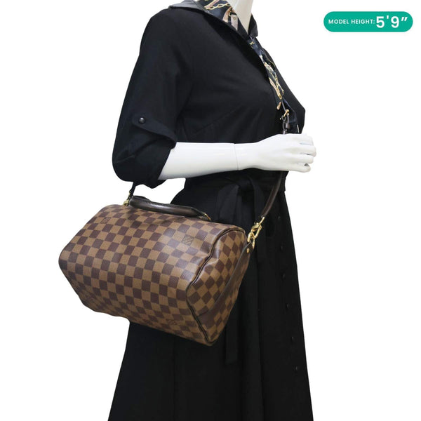 LOUIS VUITTON Speedy 25 Damier Ebene Satchel Shoulder Bag Brown
