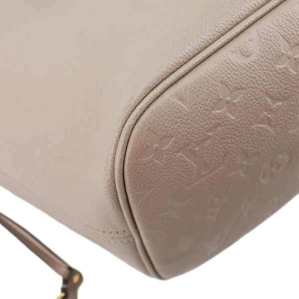 LOUIS VUITTON Neverfull MM Monogram Empreinte Tote Bag Tourterelle