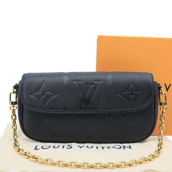 LOUIS VUITTON Ivy Empreinte Leather Wallet On Chain Shoulder Bag Black