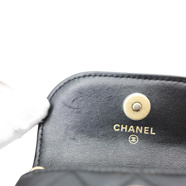 CHANEL Pearl Crush Quilted Lambskin Leather Waist Bag Black