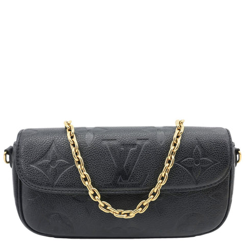 LOUIS VUITTON Ivy Empreinte Leather Wallet On Chain Shoulder Bag Black
