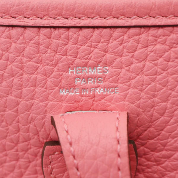 HERMES Evelyne TPM 16 Amazone Clemence Leather Crossbody Bag Pink