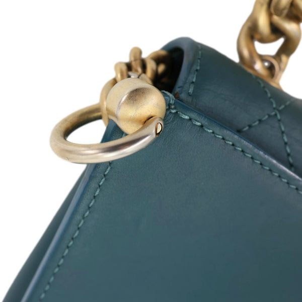 Chanel CC Stitched Flap Calfskin Leather Crossbody Bag Green