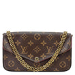 LOUIS VUITTON Felicie Pochette Monogram Canvas Crossbody Bag Brown