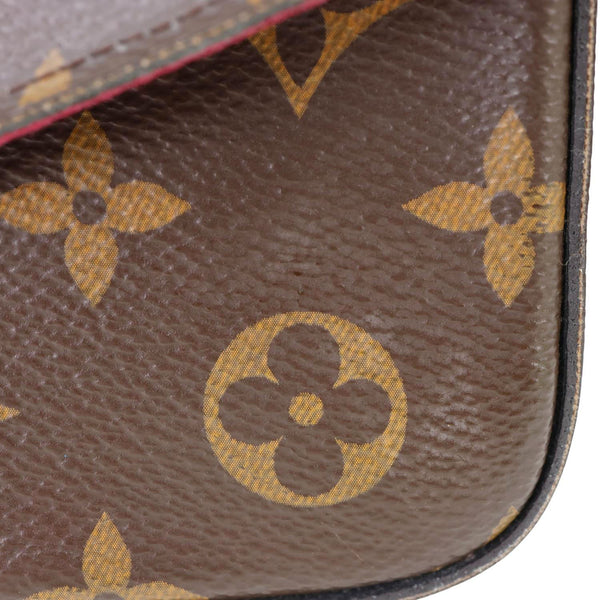 LOUIS VUITTON Felicie Pochette Monogram Canvas Crossbody Bag Brown
