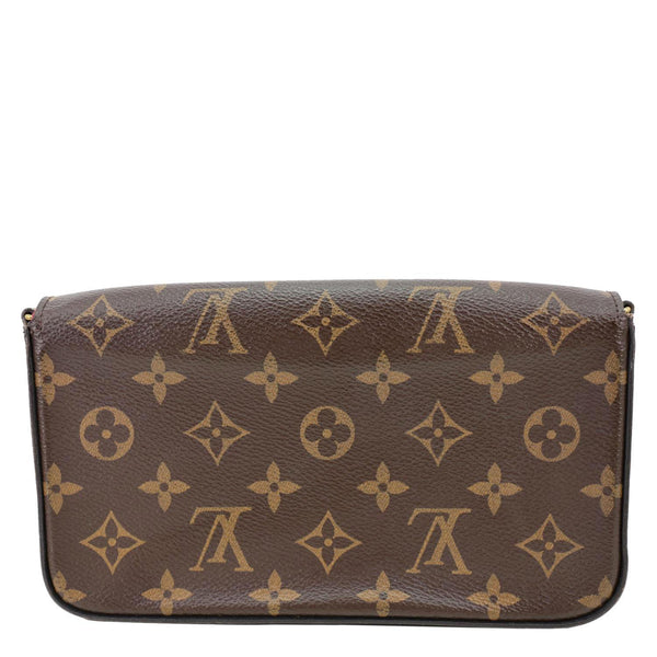LOUIS VUITTON Felicie Pochette Monogram Canvas Crossbody Bag Brown