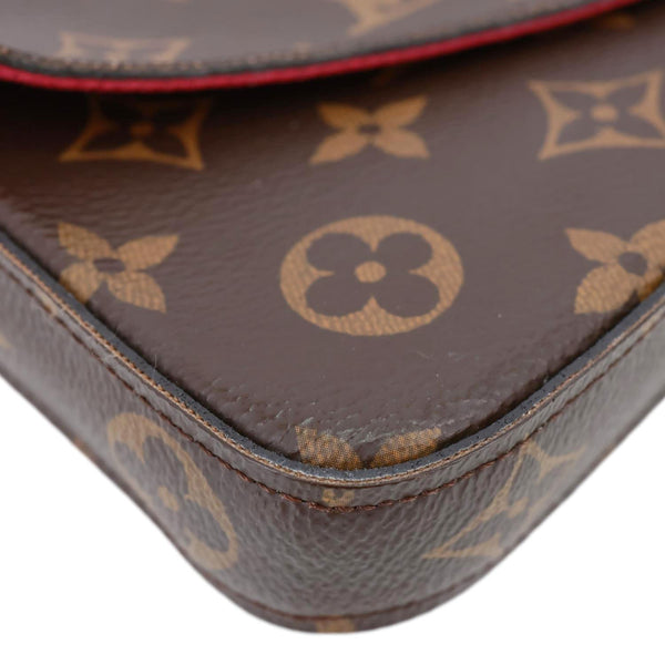 LOUIS VUITTON Felicie Pochette Monogram Canvas Crossbody Bag Brown