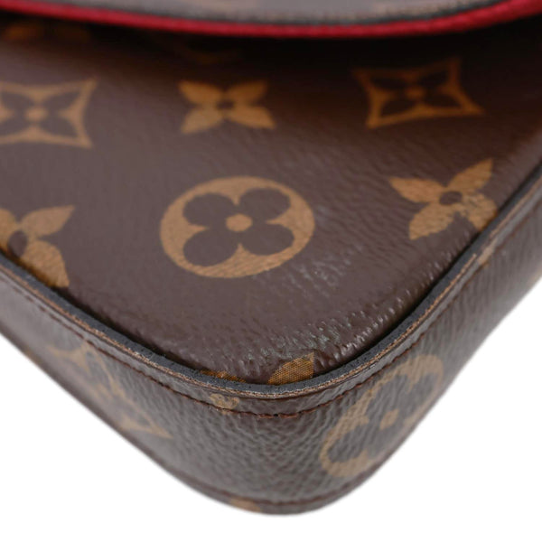 LOUIS VUITTON Felicie Pochette Monogram Canvas Crossbody Bag Brown