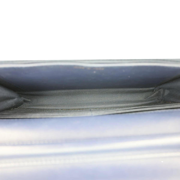 CHANEL Boy Quilted Calfskin Leather Wallet On Chain Crossbody Bag Navy Blue