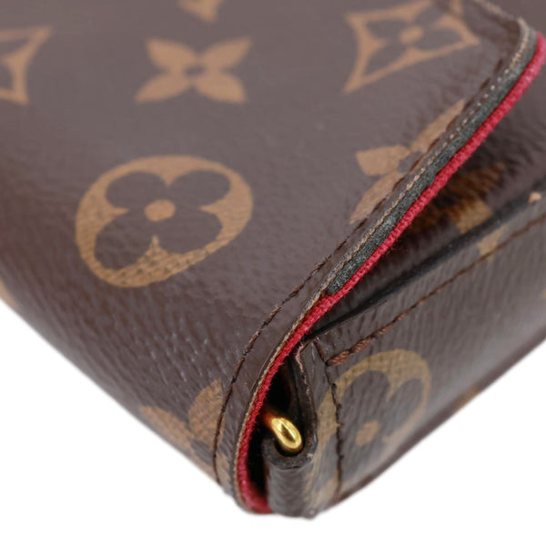 LOUIS VUITTON Felicie Pochette Monogram Canvas Crossbody Bag Brown