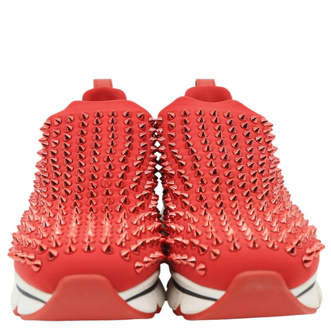 CHRISTIAN LOUBOUTIN Spike Sock Neoprene Sneakers Red