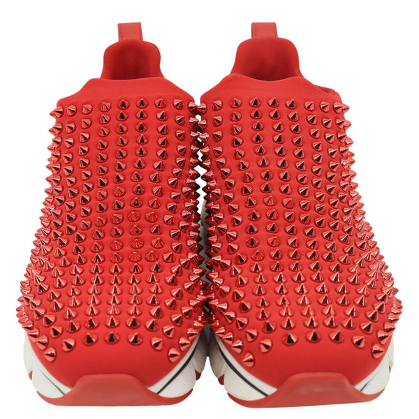 CHRISTIAN LOUBOUTIN Spike Sock Neoprene Sneakers Red